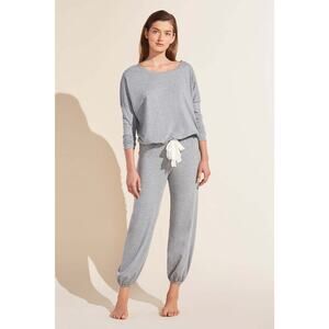 NWT Eberjey Slouchy Top & Cropped Pants Set True Heather Gray XS Bottom / S Top